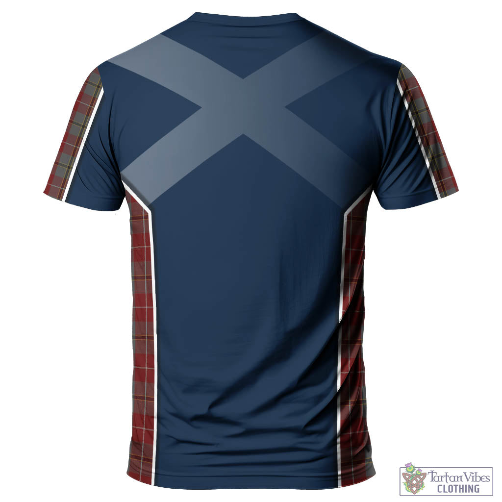 Tartan Vibes Clothing Douglas Ancient Red Tartan T-Shirt with Family Crest and Scottish Thistle Vibes Sport Style