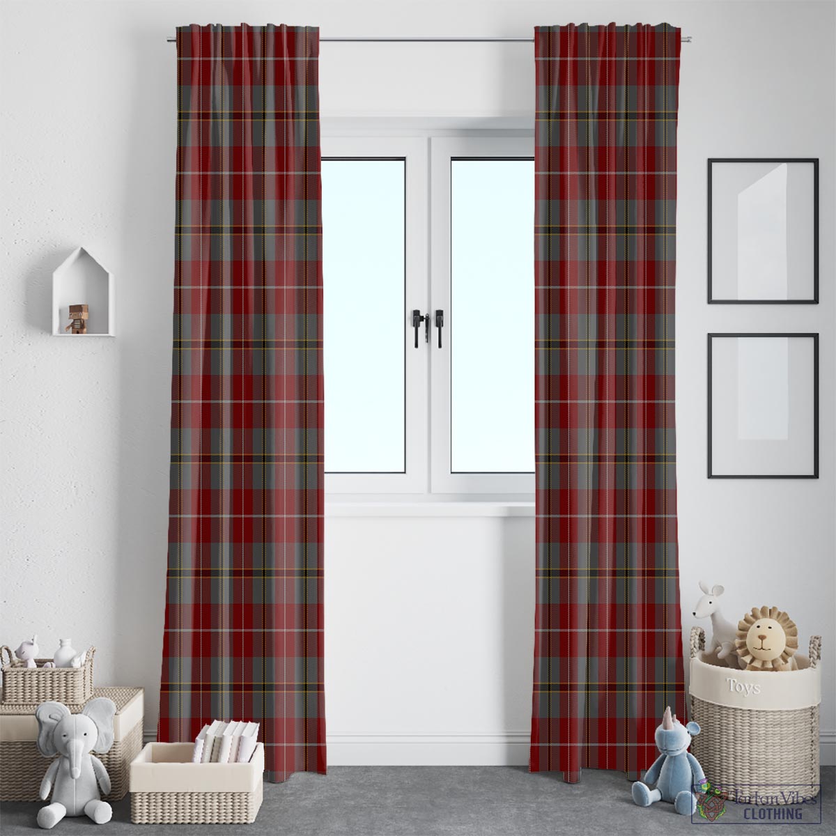 Douglas Ancient Red Tartan Window Curtain