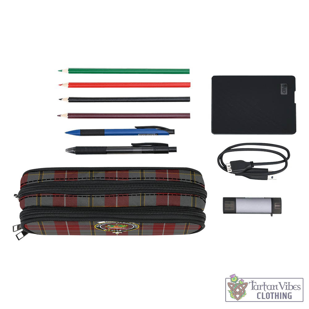 Tartan Vibes Clothing Douglas Ancient Red Tartan Pen and Pencil Case with Family Crest