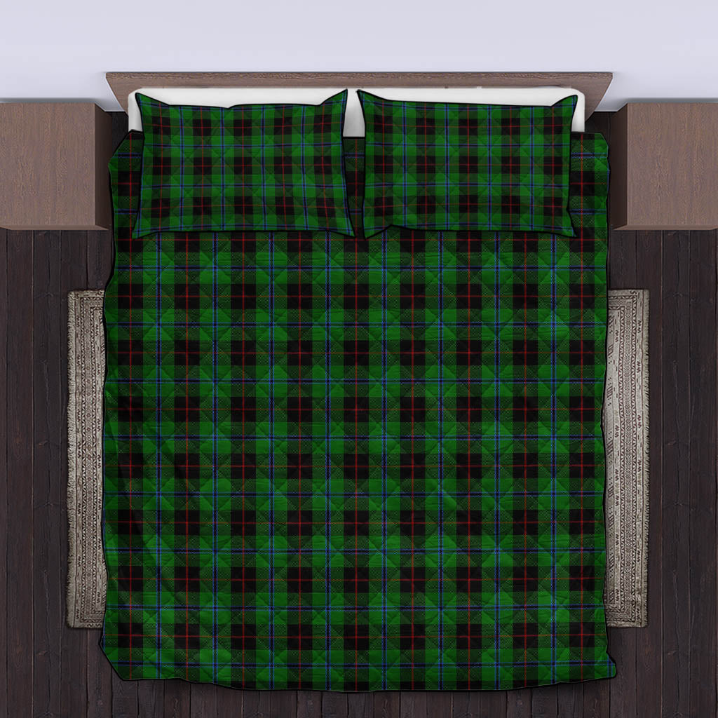 Douglas Black Tartan Quilt Bed Set King - Tartan Vibes Clothing