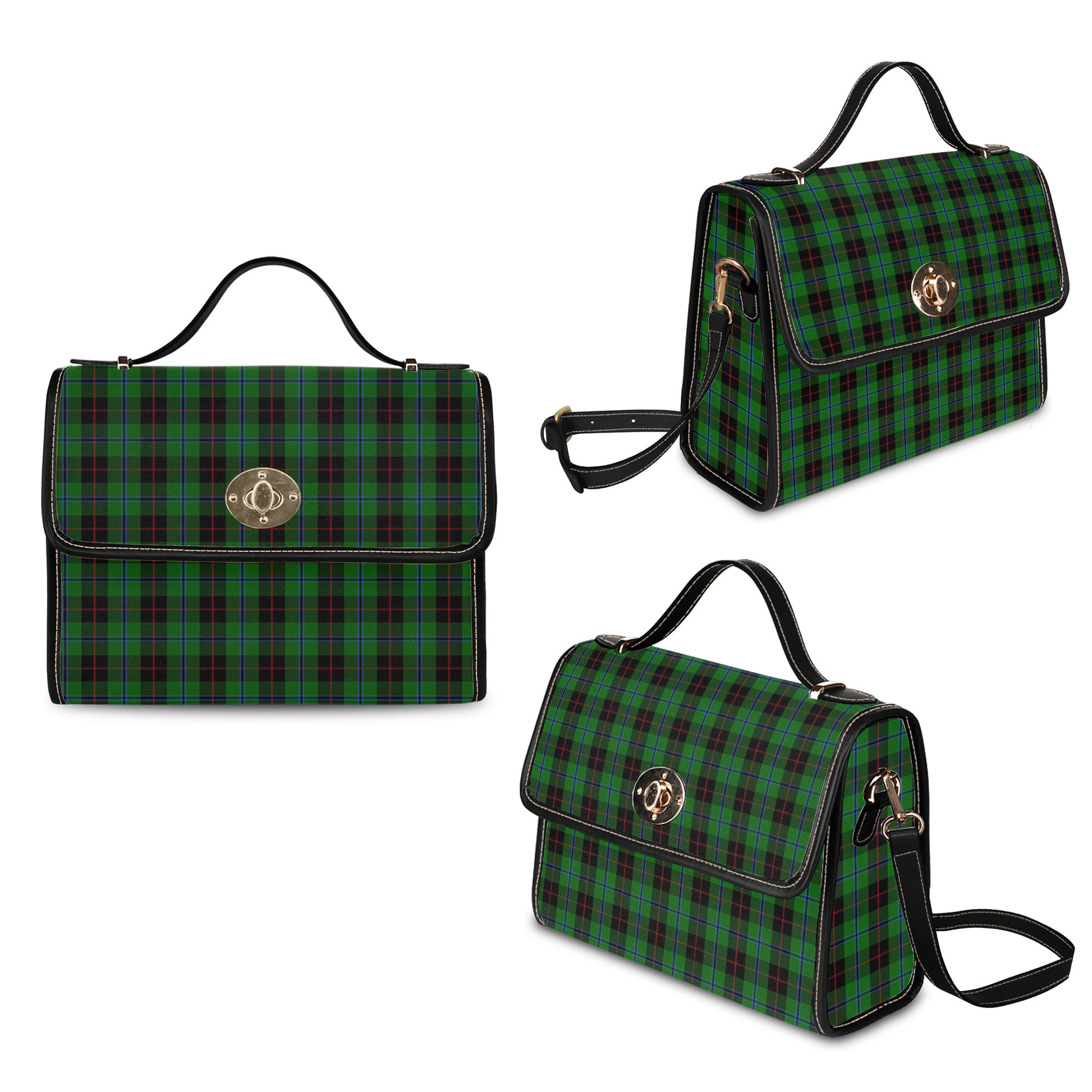 douglas-black-tartan-leather-strap-waterproof-canvas-bag