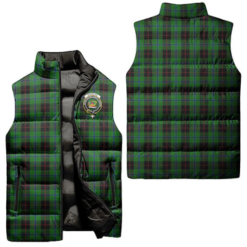 Douglas Black Tartan Sleeveless Puffer Jacket with Family Crest