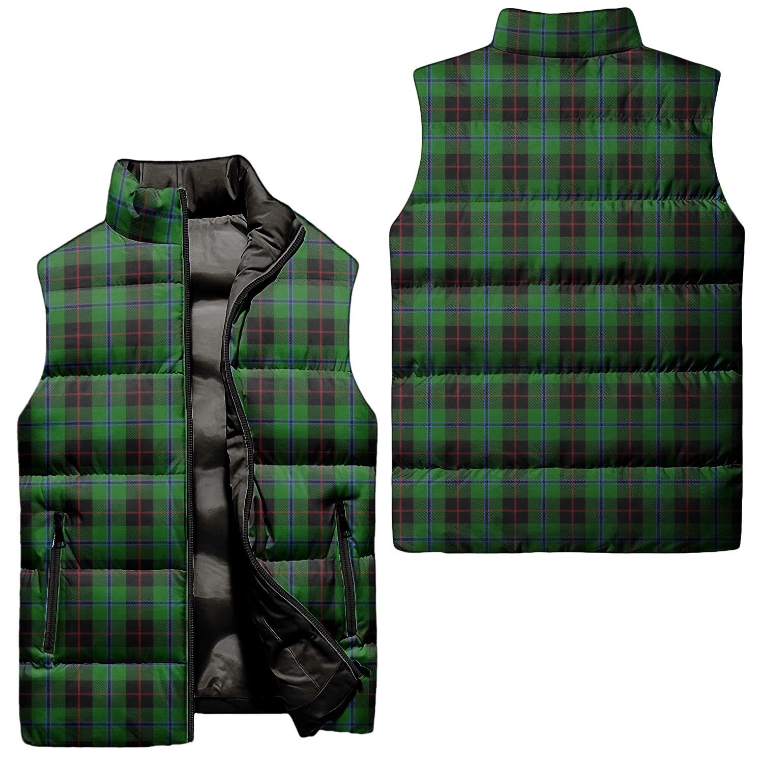 Douglas Black Tartan Sleeveless Puffer Jacket Unisex - Tartanvibesclothing