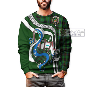 Douglas Black Tartan Sweatshirt with Epic Bagpipe Style