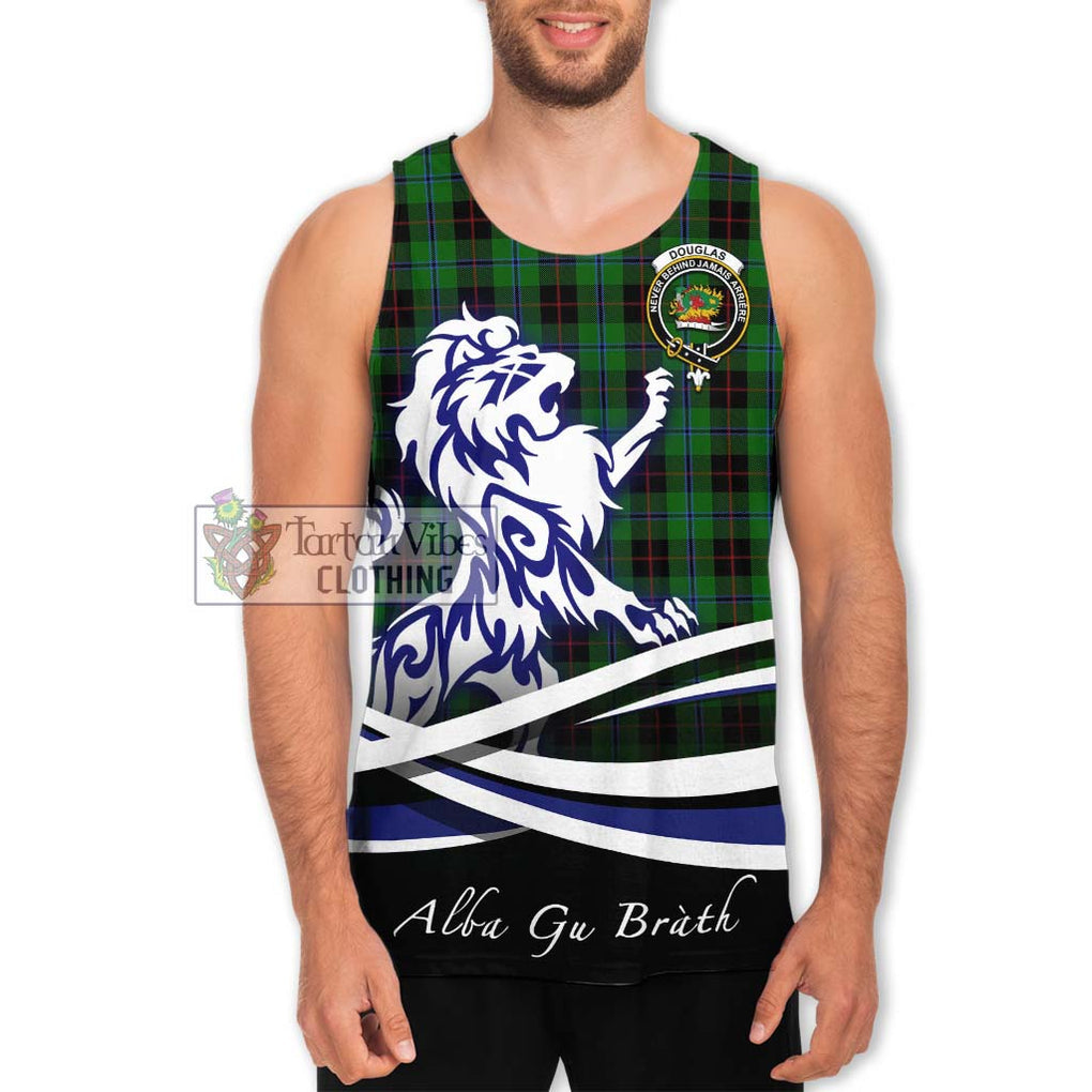 Douglas Black Tartan Men's Tank Top with Alba Gu Brath Regal Lion Emblem Men - Tartanvibesclothing Shop