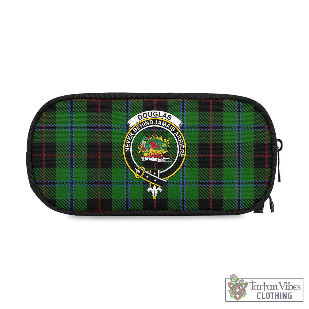 Tartan Vibes Clothing Douglas Black Tartan Pen and Pencil Case with Family Crest