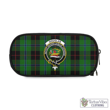 Douglas Black Tartan Pen and Pencil Case with Family Crest