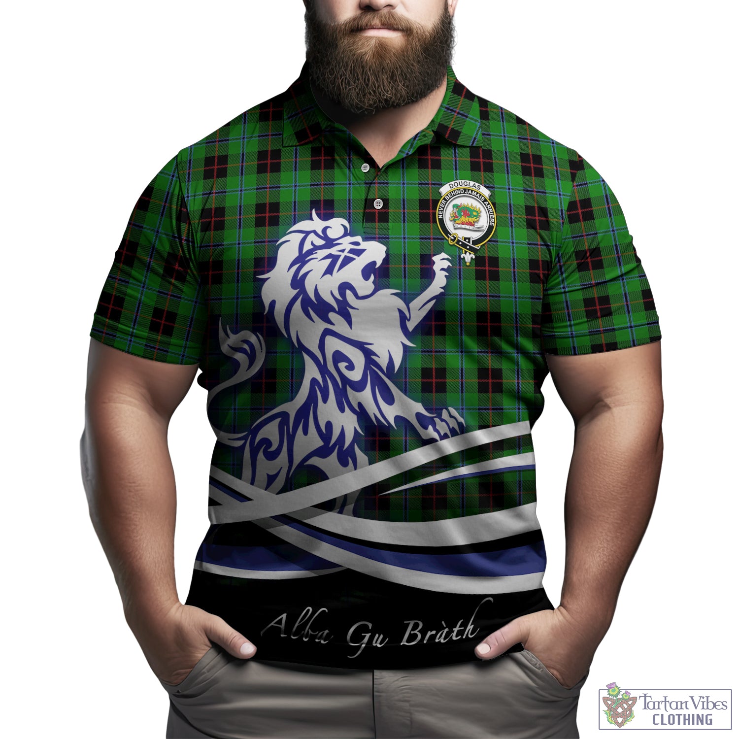 douglas-black-tartan-polo-shirt-with-alba-gu-brath-regal-lion-emblem