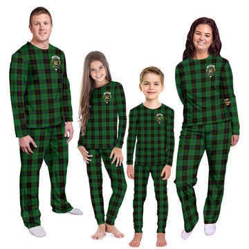 Douglas Black Tartan Pajamas Family Set with Family Crest