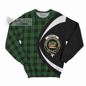 Douglas Black Tartan Sweatshirt with Family Crest Circle Style