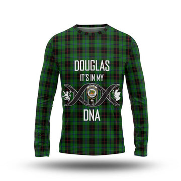 Douglas Black Tartan Long Sleeve T-Shirt with Family Crest DNA In Me Style