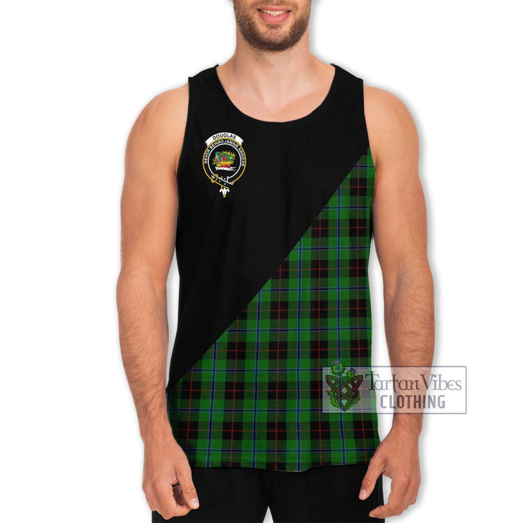 Douglas Black Tartan Men's Tank Top with Family Crest and Military Logo Style Men - Tartanvibesclothing Shop