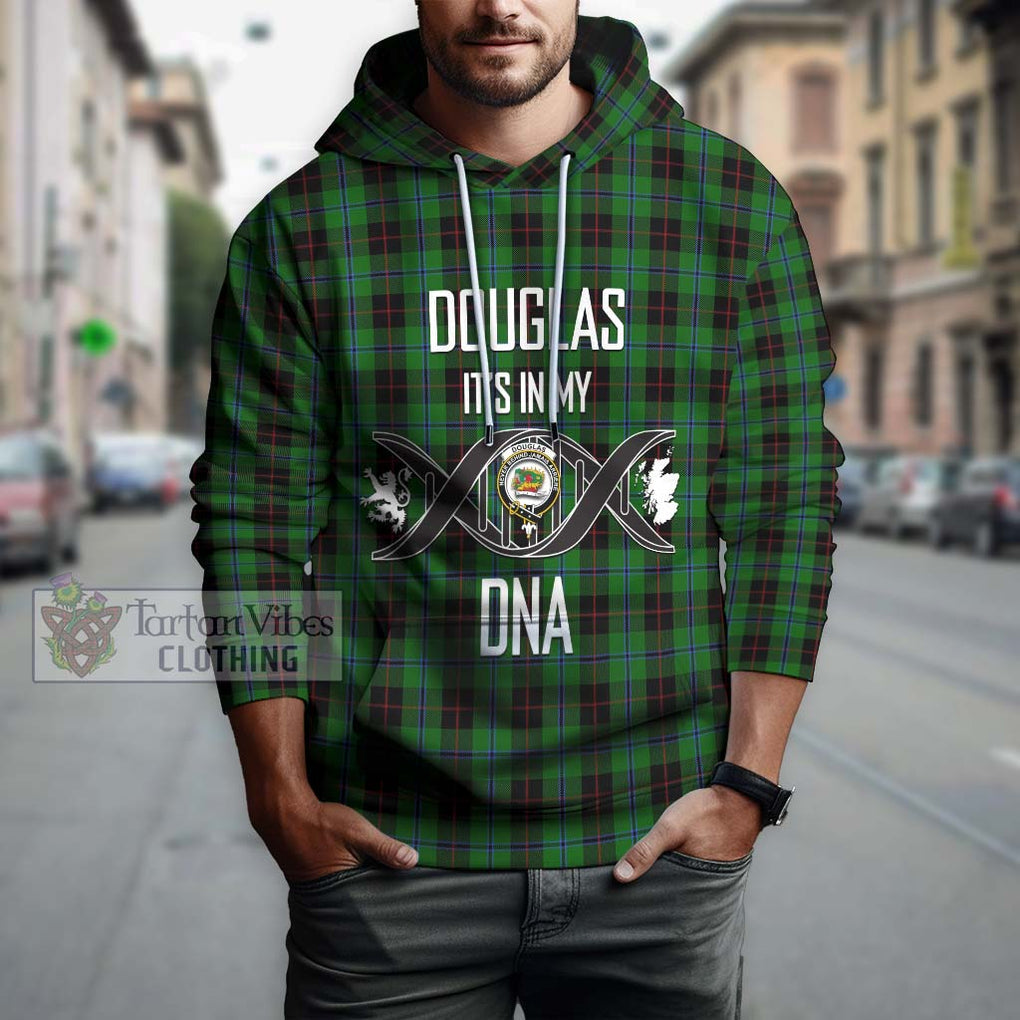 Douglas Black Tartan Hoodie with Family Crest DNA In Me Style Pullover Hoodie - Tartanvibesclothing Shop