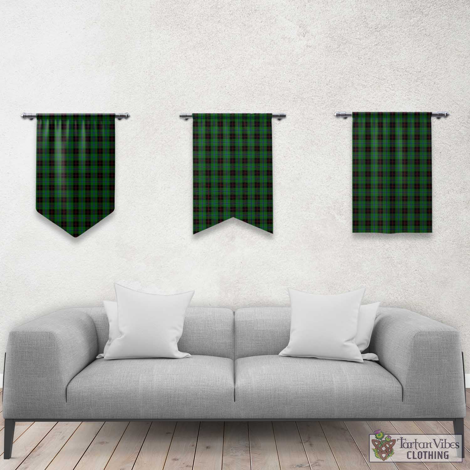 Tartan Vibes Clothing Douglas Black Tartan Gonfalon, Tartan Banner