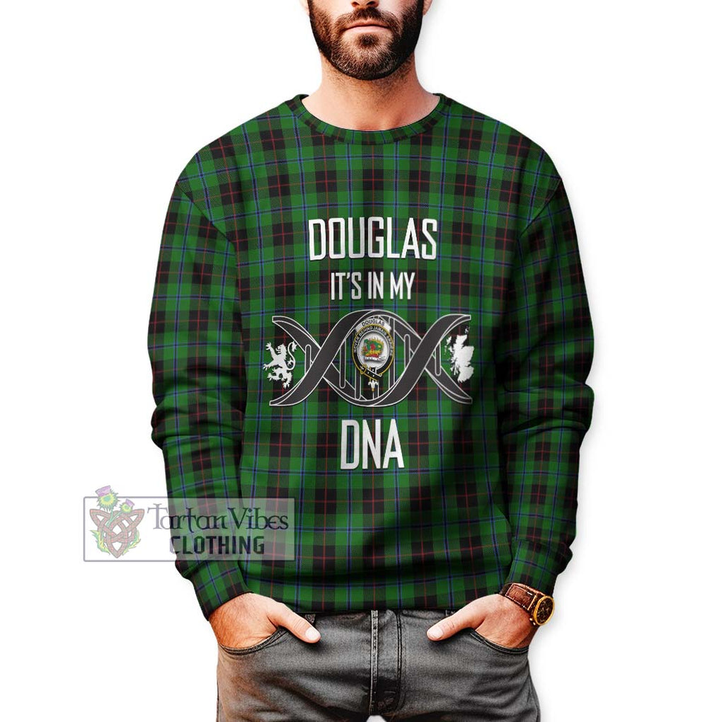 Douglas Black Tartan Sweatshirt with Family Crest DNA In Me Style Unisex - Tartanvibesclothing Shop