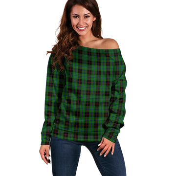 Douglas Black Tartan Off Shoulder Women Sweater