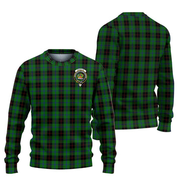 Douglas Black Tartan Ugly Sweater with Family Crest