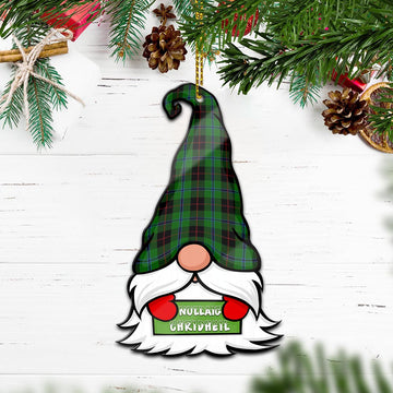 Douglas Black Gnome Christmas Ornament with His Tartan Christmas Hat