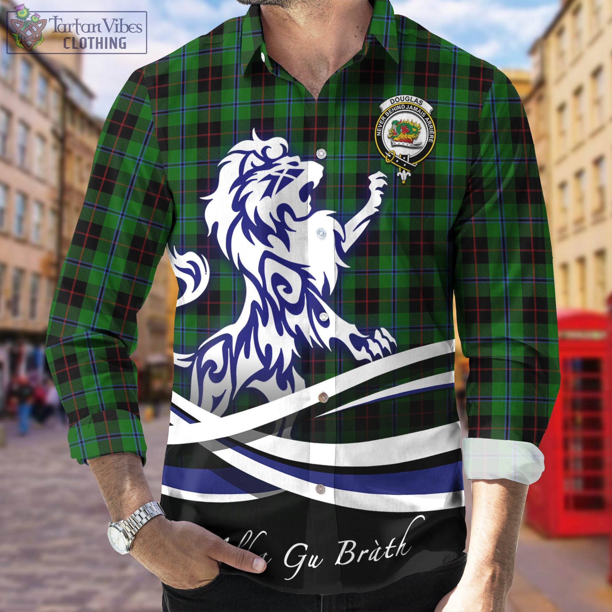 douglas-black-tartan-long-sleeve-button-up-shirt-with-alba-gu-brath-regal-lion-emblem