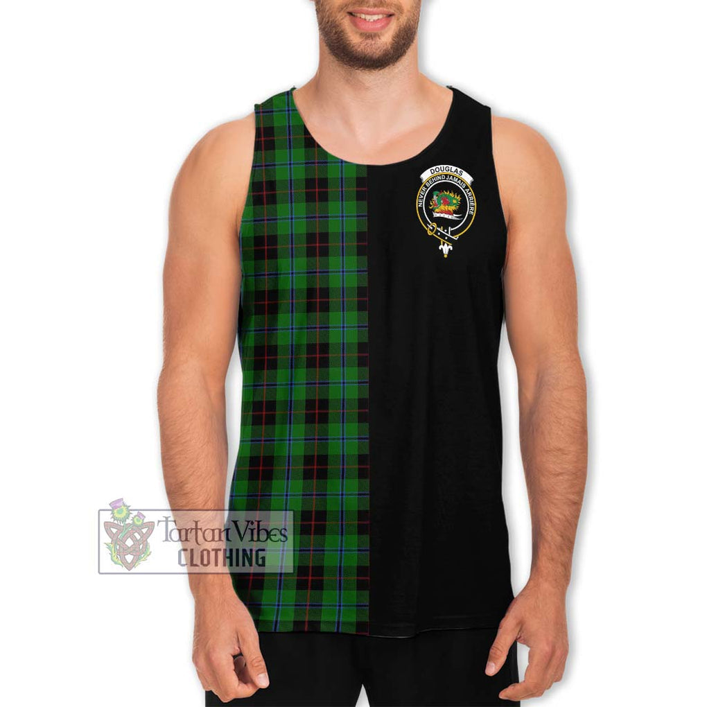 Douglas Black Tartan Men's Tank Top with Family Crest and Half Of Me Style Men - Tartanvibesclothing Shop