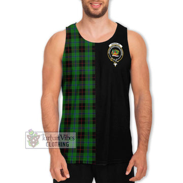 Douglas Black Tartan Men's Tank Top with Family Crest and Half Of Me Style