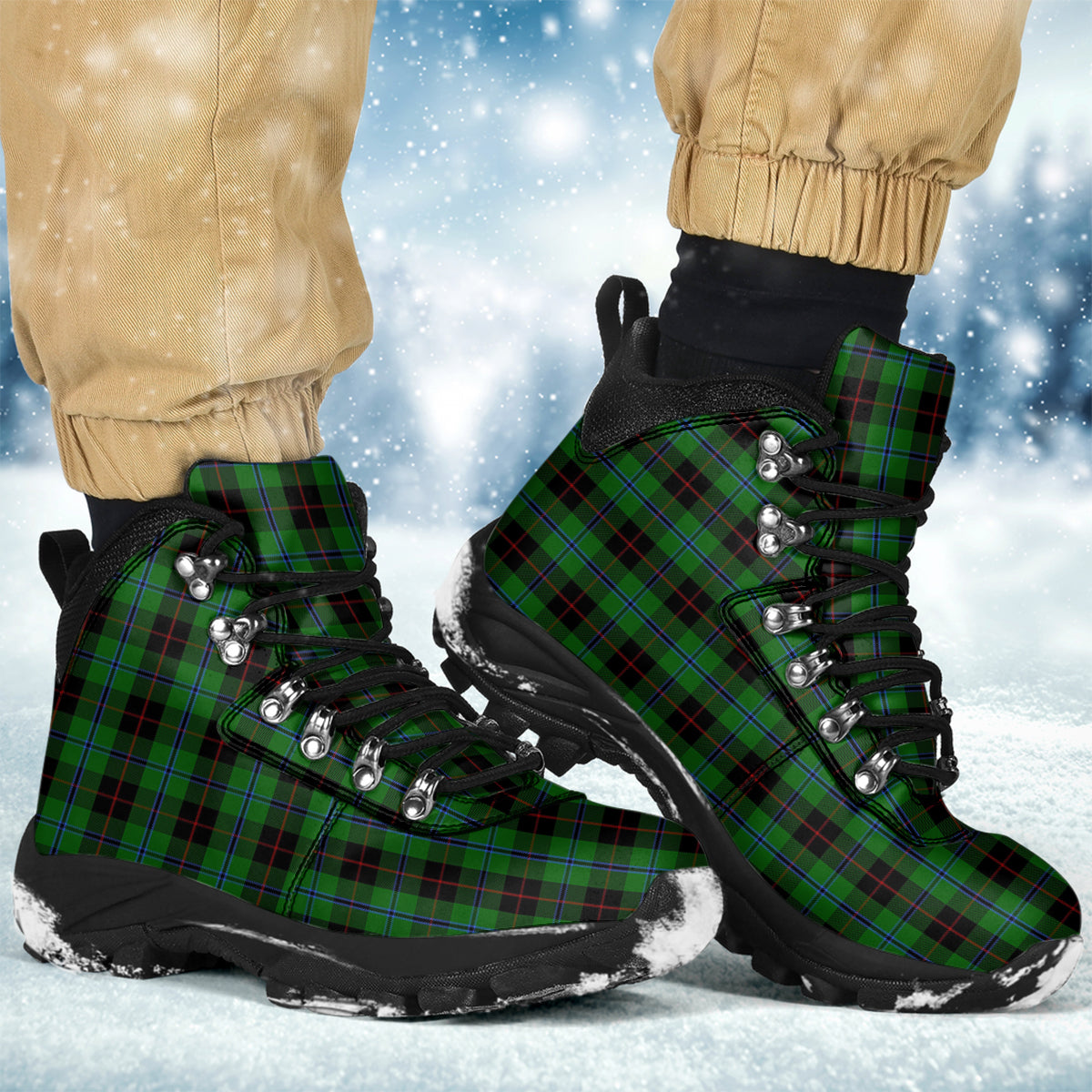 Douglas Black Tartan Alpine Boots - Tartanvibesclothing