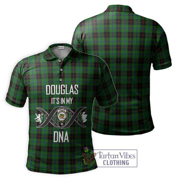 Douglas Black Tartan Polo Shirt with Family Crest DNA In Me Style