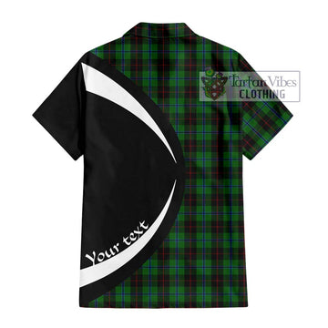 Douglas Black Tartan Short Sleeve Button Up with Family Crest Circle Style