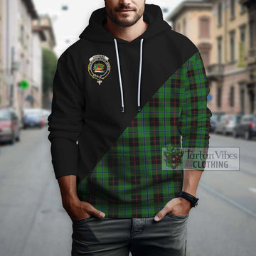 Douglas Black Tartan Hoodie with Family Crest and Military Logo Style