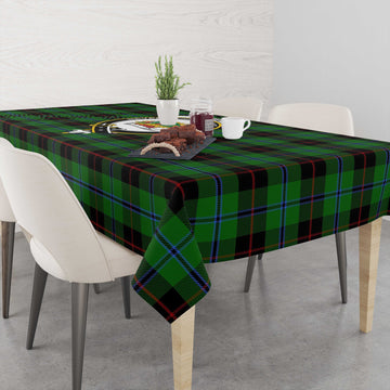 Douglas Black Tartan Tablecloth with Family Crest