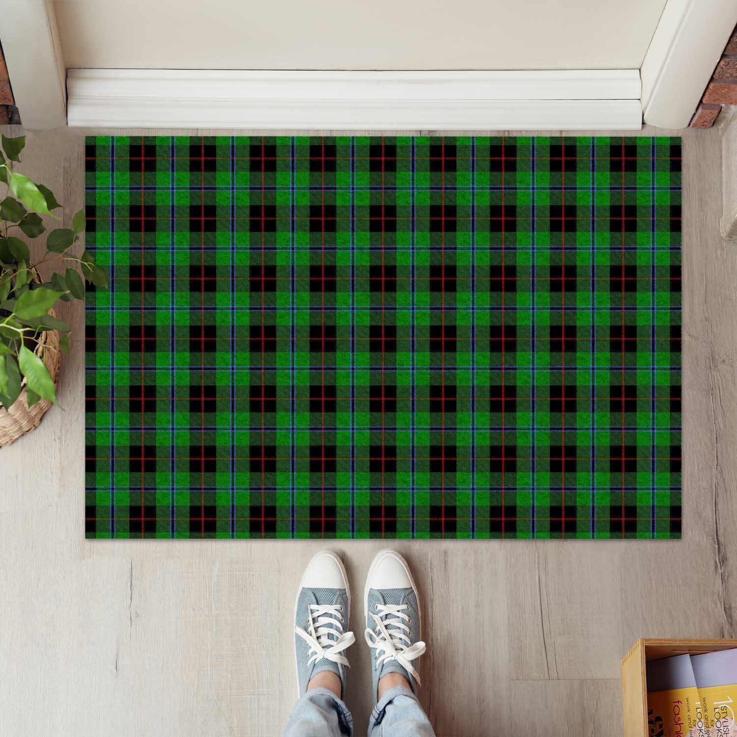 Douglas Black Tartan Door Mat - Tartanvibesclothing