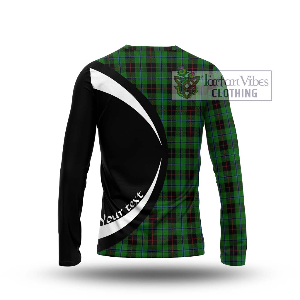 Douglas Black Tartan Long Sleeve T-Shirt with Family Crest Circle Style - Tartan Vibes Clothing