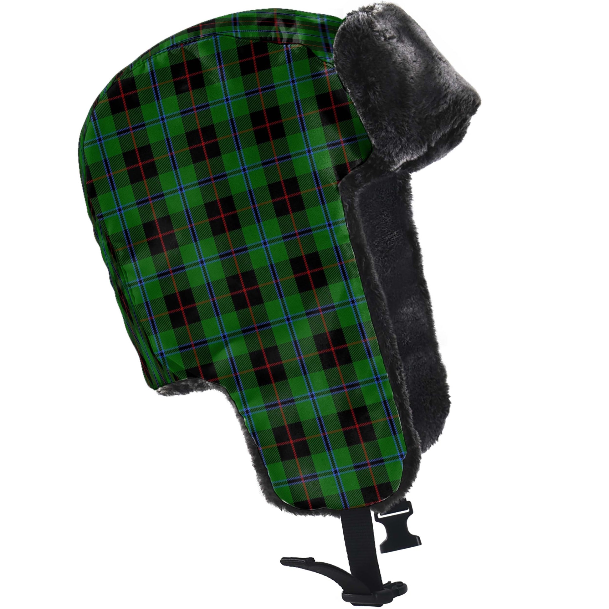 Douglas Black Tartan Winter Trapper Hat - Tartanvibesclothing