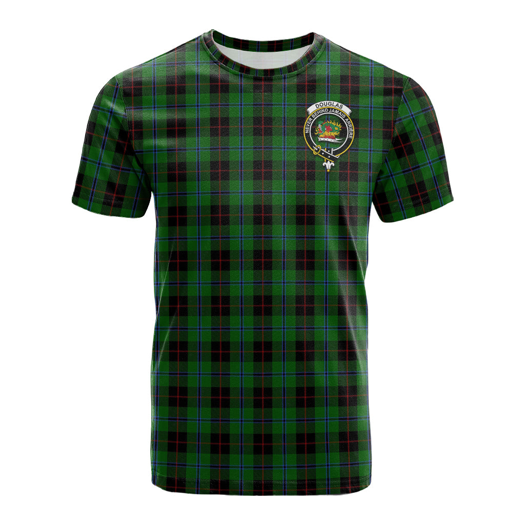 Douglas Black Tartan T-Shirt with Family Crest - Tartan Vibes Clothing