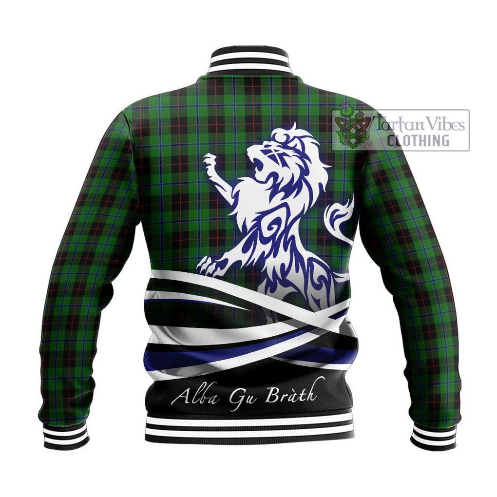 Douglas Black Tartan Baseball Jacket with Alba Gu Brath Regal Lion Emblem - Tartanvibesclothing Shop