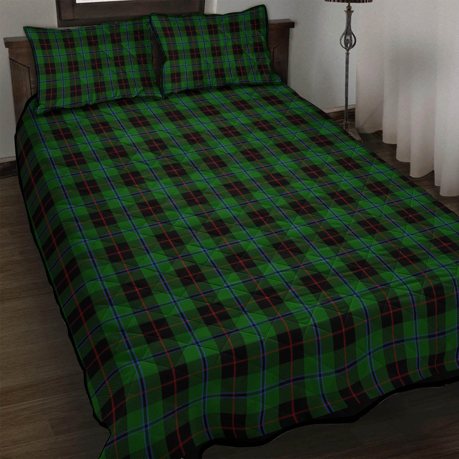 Douglas Black Tartan Quilt Bed Set - Tartan Vibes Clothing