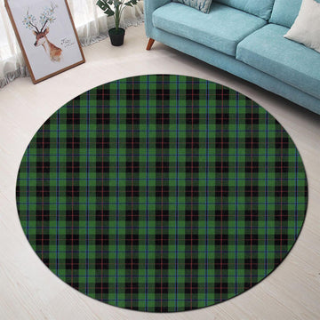 Douglas Black Tartan Round Rug