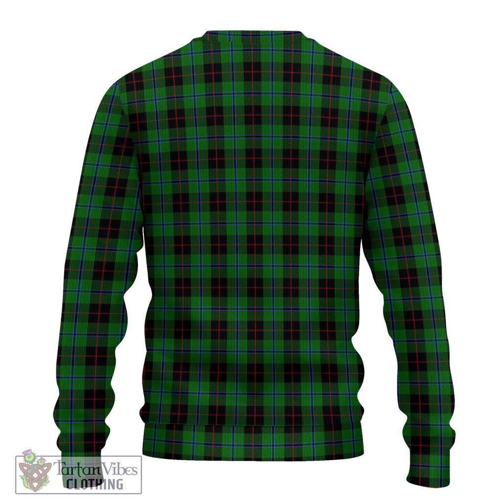 Douglas Black Tartan Knitted Sweater with Family Crest DNA In Me Style - Tartanvibesclothing Shop