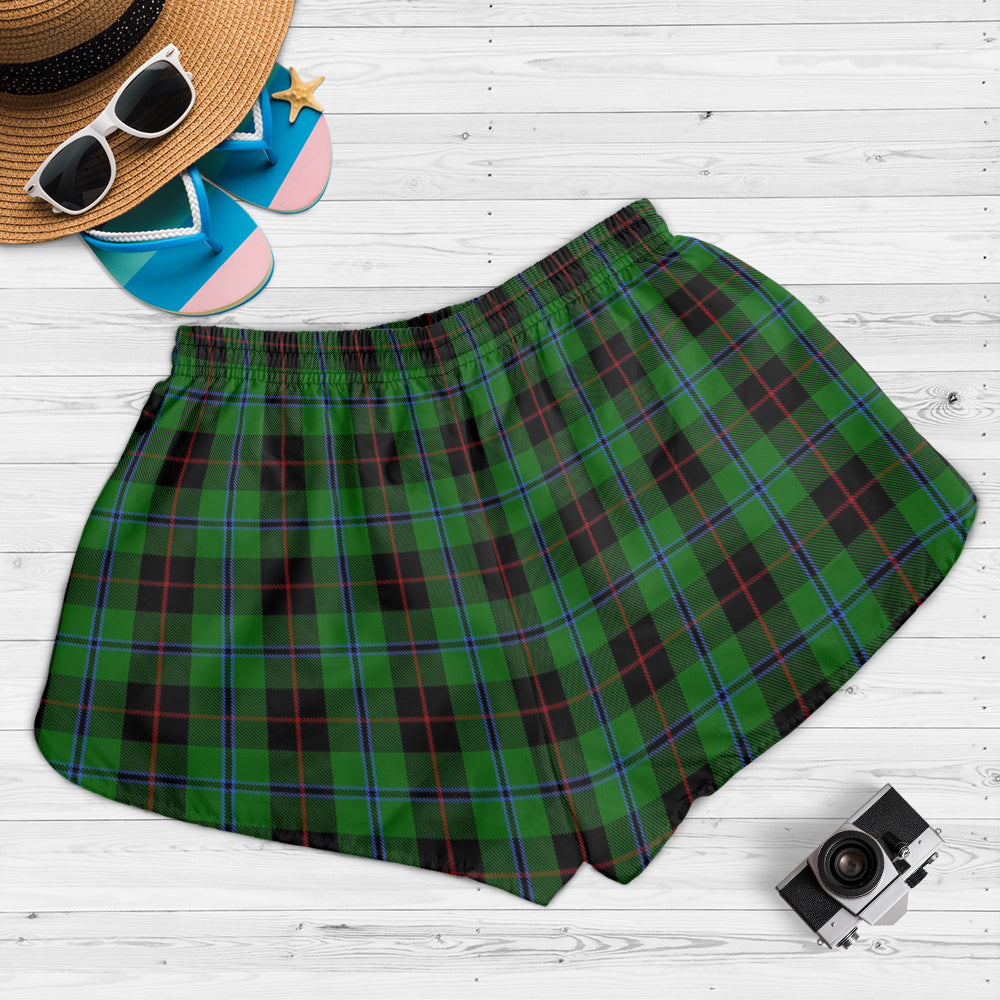 douglas-black-tartan-womens-shorts-with-family-crest