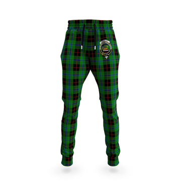 Douglas Black Tartan Joggers Pants with Family Crest