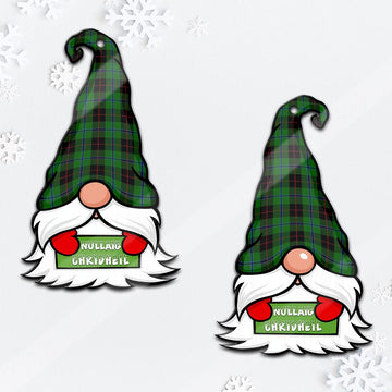 Douglas Black Gnome Christmas Ornament with His Tartan Christmas Hat