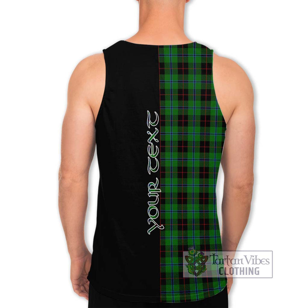 Douglas Black Tartan Men's Tank Top with Family Crest and Half Of Me Style - Tartanvibesclothing Shop