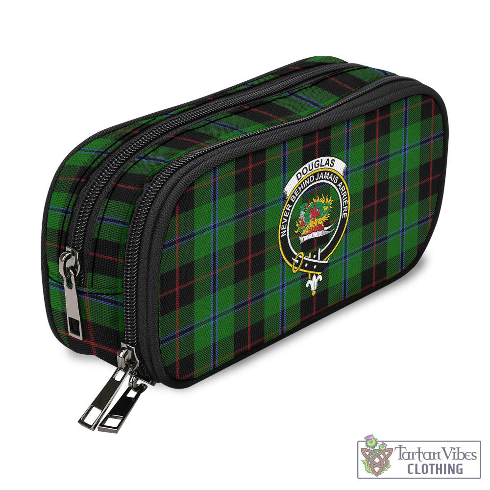 Tartan Vibes Clothing Douglas Black Tartan Pen and Pencil Case with Family Crest