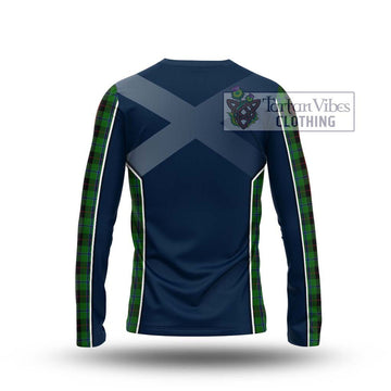 Douglas Black Tartan Long Sleeve T-Shirt with Family Crest and Lion Rampant Vibes Sport Style