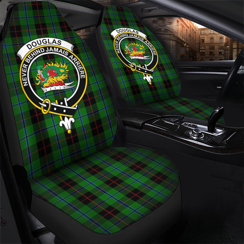 Douglas Black Tartan Car Seat Cover with Family Crest - Tartanvibesclothing