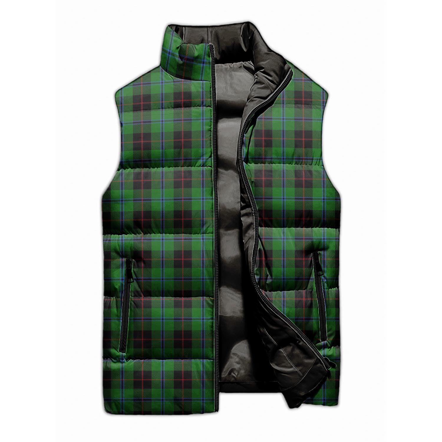 Douglas Black Tartan Sleeveless Puffer Jacket - Tartanvibesclothing