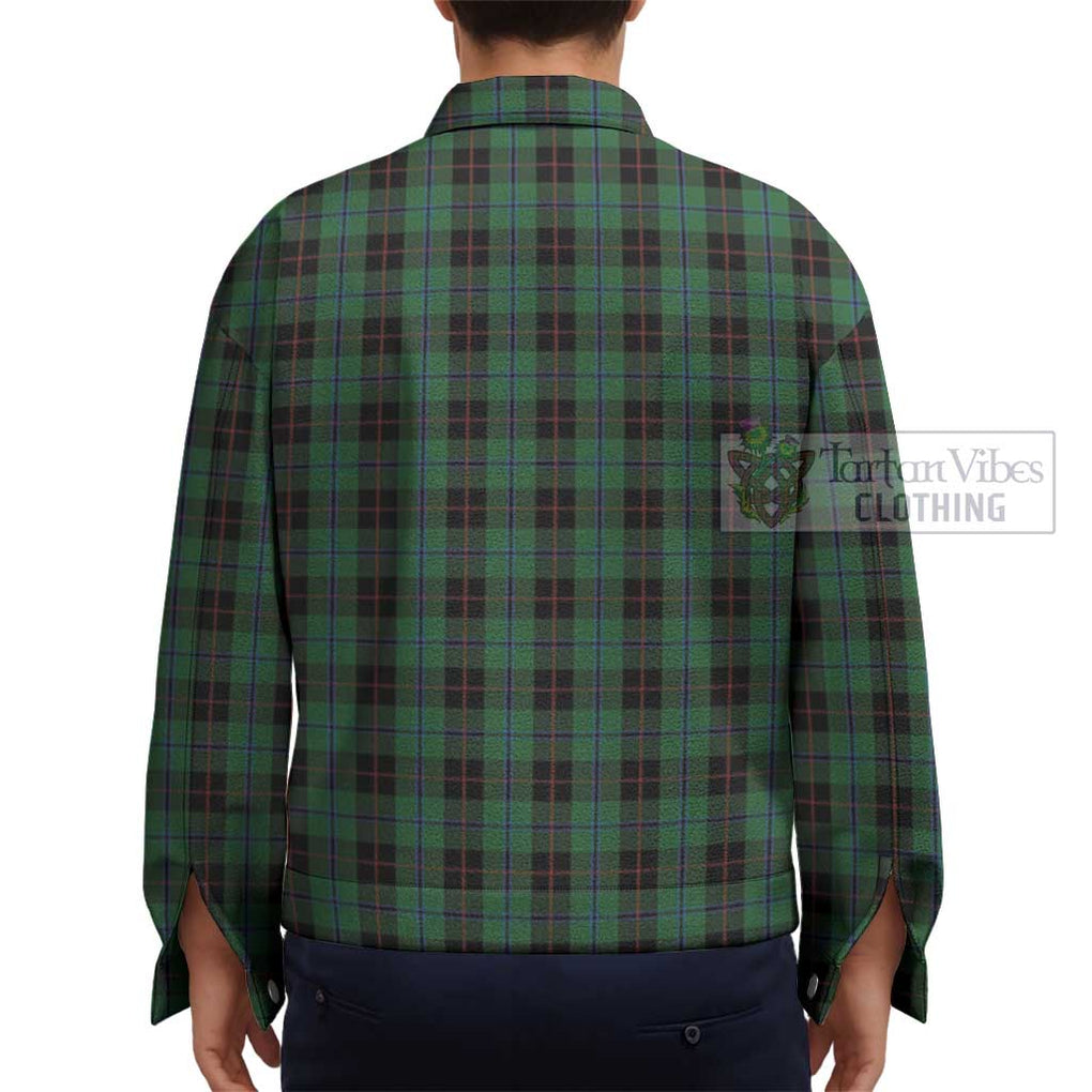 Douglas Black Tartan Unisex Lapel Cotton Jacket - Tartan Vibes Clothing