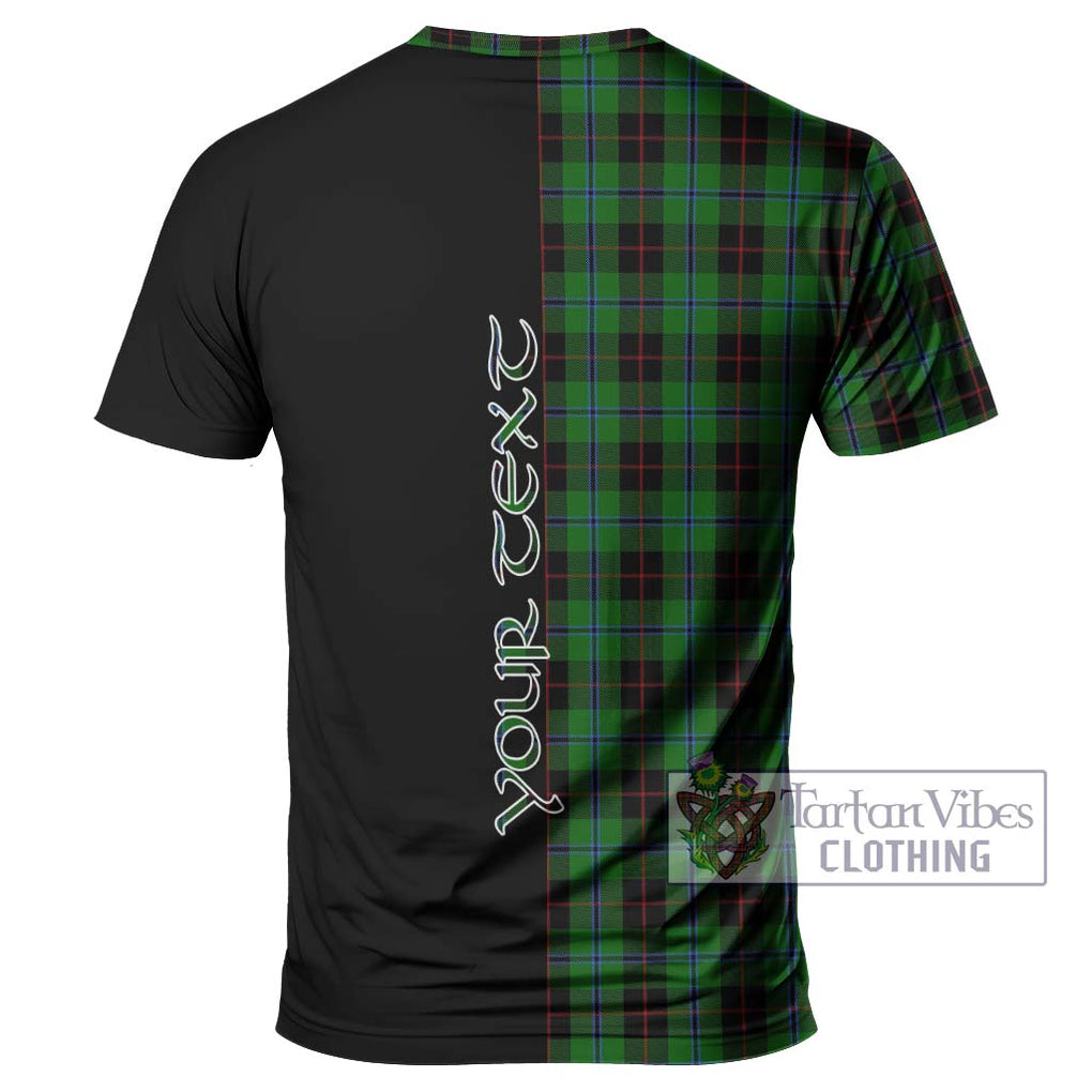 Douglas Black Tartan T-Shirt with Family Crest and Half Of Me Style - Tartanvibesclothing Shop