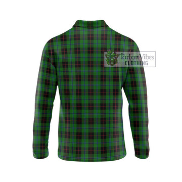 Douglas Black Tartan Long Sleeve Polo Shirt with Family Crest DNA In Me Style