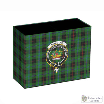 Douglas Black Tartan Pen Holder with Family Crest